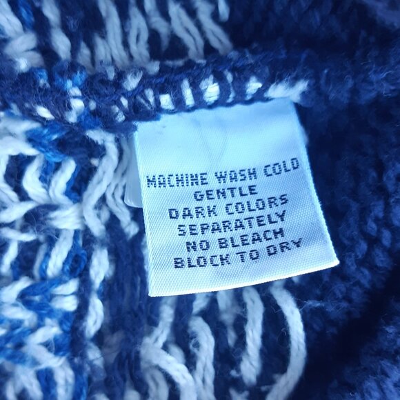 Chaps Ralph Lauren SZ M Vintage 1990s Navy Crewneck Southwestern Knit Sweater - Picture 6 of 14